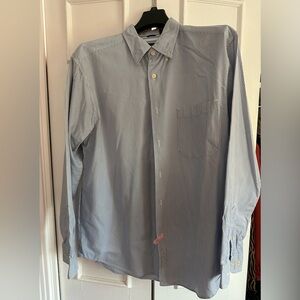 Izod Men's Blue Pinstripe Button Down Shirt